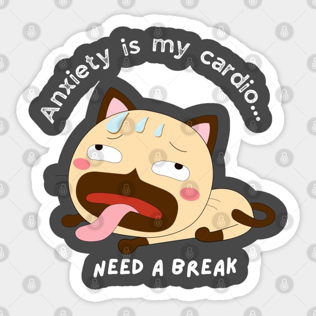 Cardio-cat Sticker by U-N-I Vibe